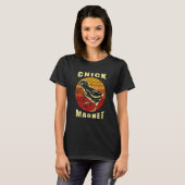 自信のある人とRetro Chick Magnetプレイヤー Tシャツ (正面フル)