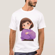 自信のある女の子の男性Tシャツ