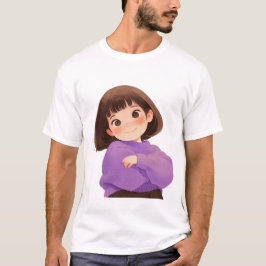 自信のある女の子の男性Tシャツ Tシャツ