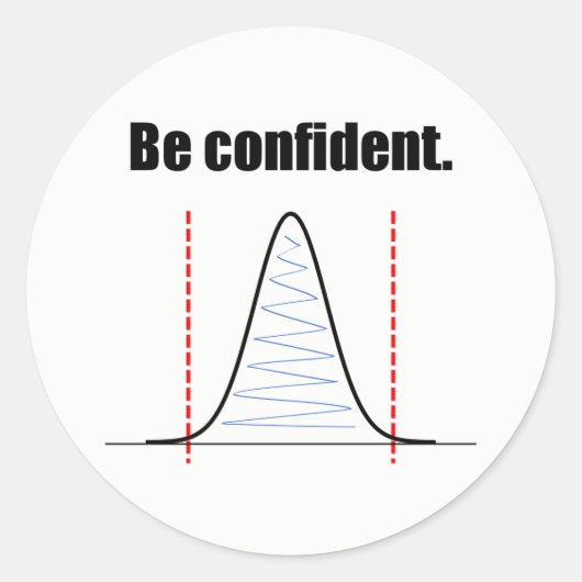 自信のある自信間隔シール ラウンドシール (正面)