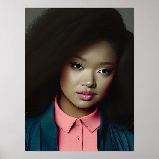 自信のある若い女性のポスター ポスター (正面)