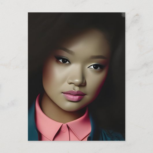 自信のある若い女性 ポストカード (正面)