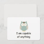 自信のフクロウ　森林の動物　アファメーションカード 招待状 (正面/裏面)