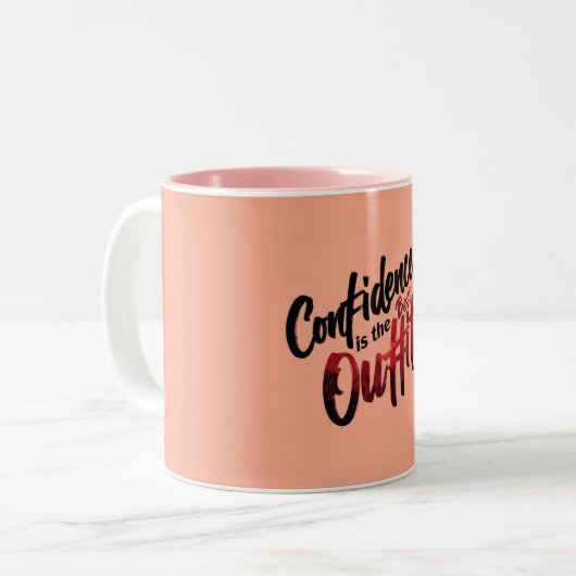 自信は最高の装装だ感動的よ ツートーンマグカップ (正面左)