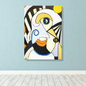 自信を持った女性用ストレッチキャンバスプリント キャンバスプリント (インサイチュ (ウッドフロア))