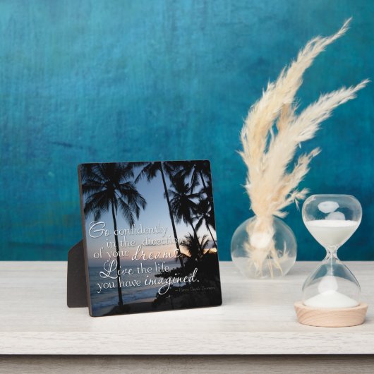 自信を持ってソロー引用文小さな写真プラークに移動 フォトプラーク (インサイチュ)