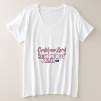 自信レベル：フィルタなしのセルフ画像 | おもしろいで プラスサイズTシャツ