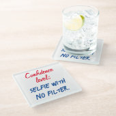 自信レベル：フィルタのないセルフィー ガラスコースター (アングル)