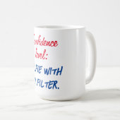 自信レベル:フィルタのないセルフィー コーヒーマグカップ (正面右)