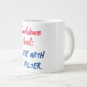 自信レベル:フィルタのないセルフィー ジャンボコーヒーマグカップ (正面右)