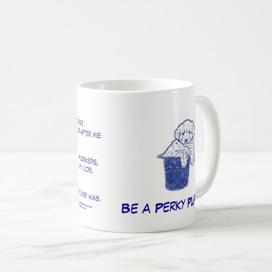 自信満々の子犬のマグ コーヒーマグカップ (正面右)