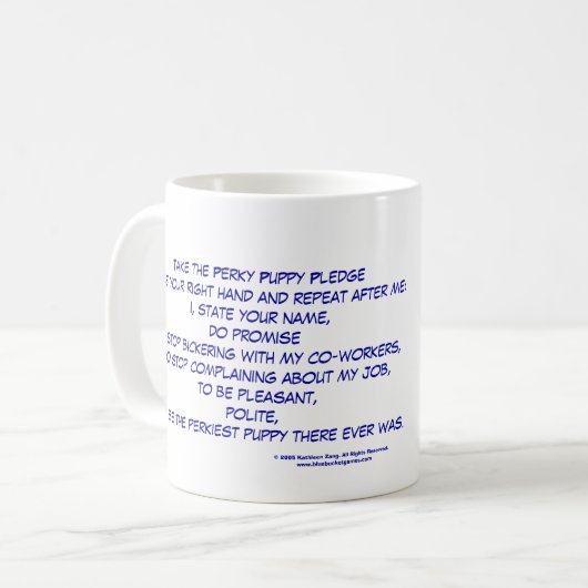 自信満々の子犬のマグ コーヒーマグカップ (正面左)