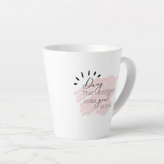 自信素晴らしが見える！コーヒ前向きー茶 カフェラテマグ (右アングル)