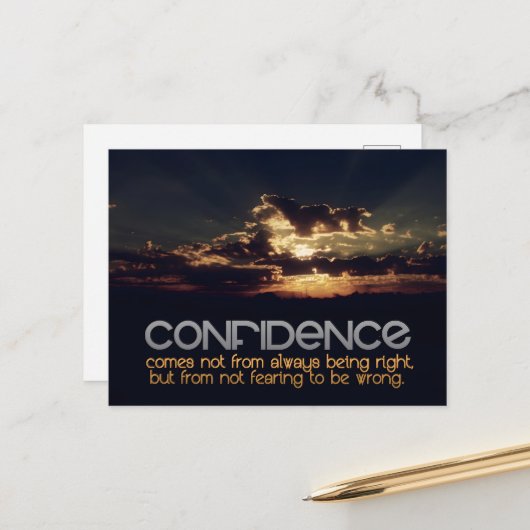 「自信」感動的引用文 ポストカード (正面/裏面インサイチュ)