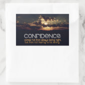 「自信」感動的引用文 長方形シール (バッグ)