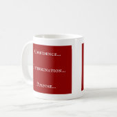 自信 – 決定 – 目的 コーヒーマグカップ (正面左)