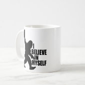 自分おもしろいの中でビグフ信じトI コーヒーマグカップ (正面左)