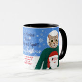 自分おもしろいの猫の醜いクリスマスのセーター写真 マグカップ (正面右)