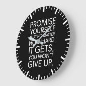 自分がアップしない与えことを約束する – 成功 ラージ壁時計 (傾斜)
