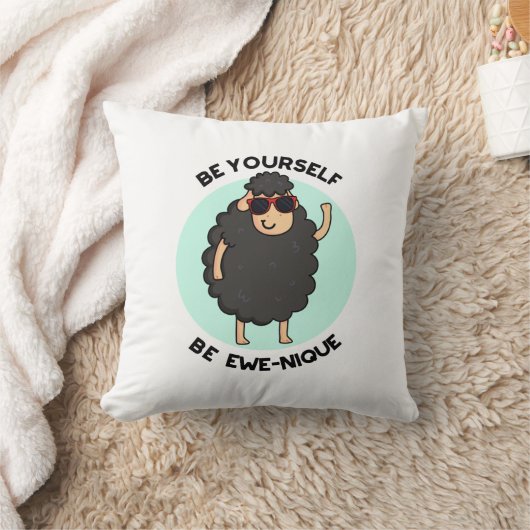 自分がエウェニケおもしろいの羊のフン クッション (ブランケット)