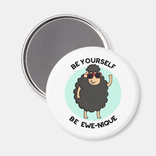 自分がエウェニケおもしろいの羊のフン マグネット (正面/裏面)