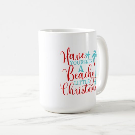 自分がビーチリトルクリスマスを過ごす コーヒーマグカップ (正面右)