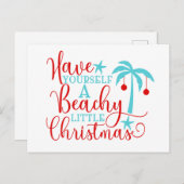 自分がビーチリトルクリスマスを過ごす シーズンポストカード (正面/裏面)