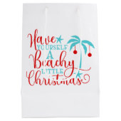 自分がビーチリトルクリスマスを過ごす ミディアムペーパーバッグ (裏面)