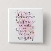 自分が作る違いを決して過小評価しない 缶バッジ (正面)