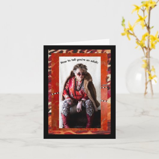 自分が大人もしだとユーモラスに知る カード (黄色い花)