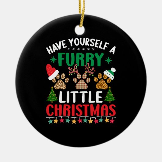 自分が少し怒り狂うクリスマスを過ごす セラミックオーナメント (正面)