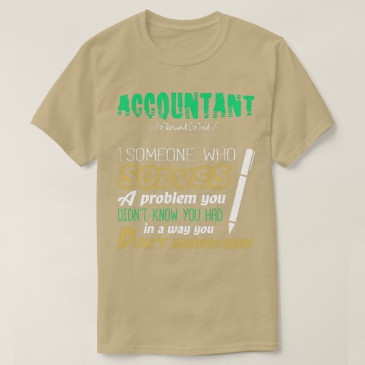 自分が抱えていた問題を解決する会計士 Tシャツ (デザイン正面)