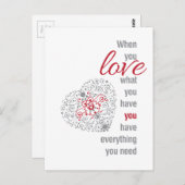 自分が持っているものを愛するとき – 感動的引用文 ポストカード (正面/裏面)