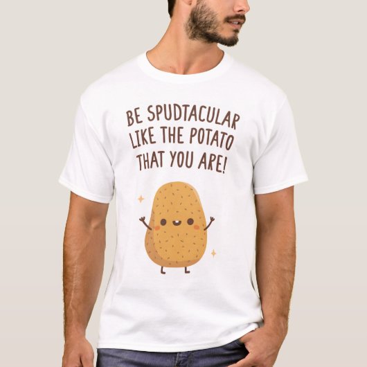 自分が生きているジャガイモのように鼓動が強おもしろいい Tシャツ (正面)