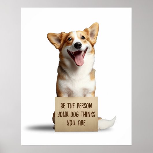 自分が自分の犬である考え人をミームおもしろいP ポスター (正面)