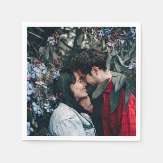 自分たちのカップル写真を作成 スタンダードカクテルナプキン (正面)