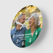 自分たちのカップル写真を追加 35周年結婚記念日 ラウンド壁時計 (傾斜)