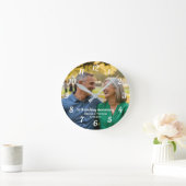 自分たちのカップル写真を追加 35周年結婚記念日 ラウンド壁時計 (ホーム)