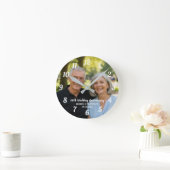 自分たちのカップル写真を追加 50周年 結婚記念日 ラウンド壁時計 (ホーム)