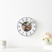 自分たちのカップル写真を追加 65周年結婚記念日 ラウンド壁時計 (ホーム)