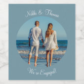 自分たちの写真でオリジナルのエンゲージメントネームカップルを作成 ワインラベル (シングルラベル)