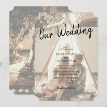 自分たちの写真を使ったフェードした結婚式の招待状