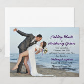 自分たちの写真を追加 ビーチウェディング レセプションのみ 招待状 (正面/裏面)