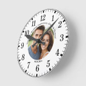 自分たちの結婚5周年写真を追加 結婚5周年 ラウンド壁時計 (傾斜)