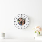 自分たちの結婚5周年写真を追加 結婚5周年 ラウンド壁時計 (ホーム)