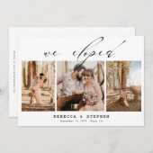 自分たちの4枚の写真を使ったエレガントな結婚式の秘密の誓いを追加 招待状 (正面/裏面)