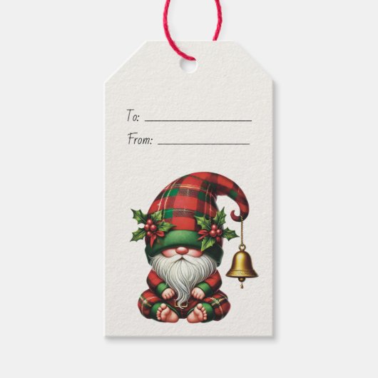 自分だけのあたたかなクリスマスのプレイドの小人を創ろう ギフトタグ (正面)