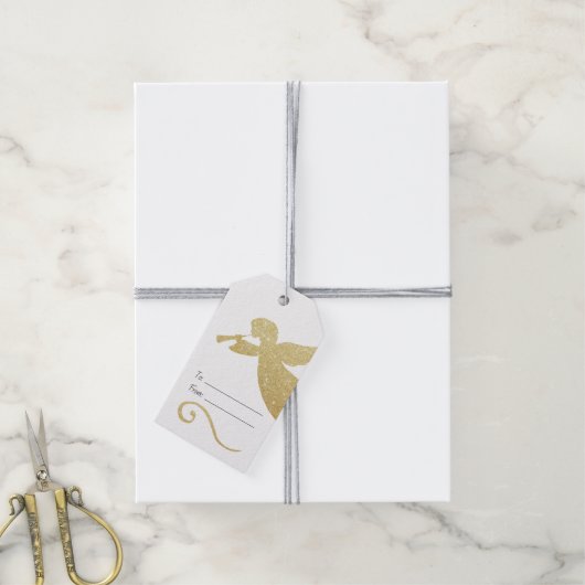 自分だけのきらきら輝く金の天使を作ろう ギフトタグ (より糸付き)