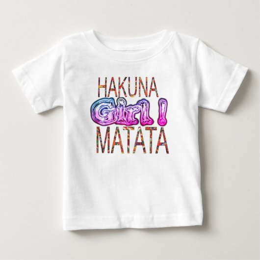 自分だけのアフリカの女の子の色でハクナマタタを作ろう ベビーTシャツ (正面)