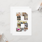 自分だけのアルファベットB写真コラージュを作成しよう カード (正面/裏面インサイチュ)